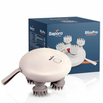 Saporo BlissPro Scalp Massager Electric (Rechargeable), Red Light Therapy Hair Growth Massager with Silicone Bristles, 3 Speed Modes, Waterproof Handheld Head Massager for Stress Relief, Detachable Heads, 15 Months Warranty