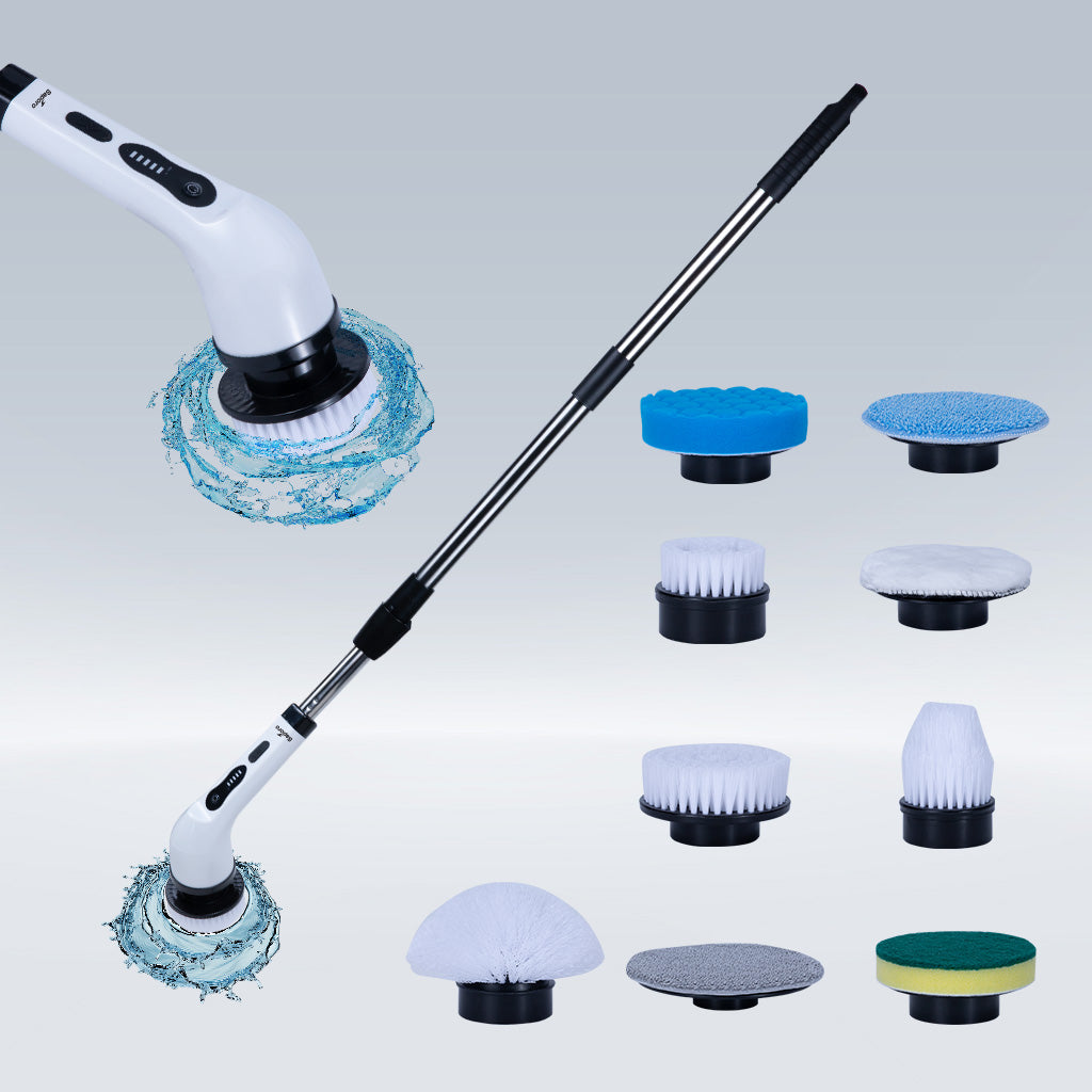 Electric Spin Scrubber Cleaning Brush - 9 Replaceable Brush Heads