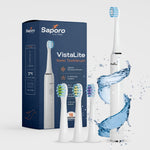 VistaLite Sonic Rechargable Toothbrush for Adults with 4 Brush Heads - 5 Operational Modes