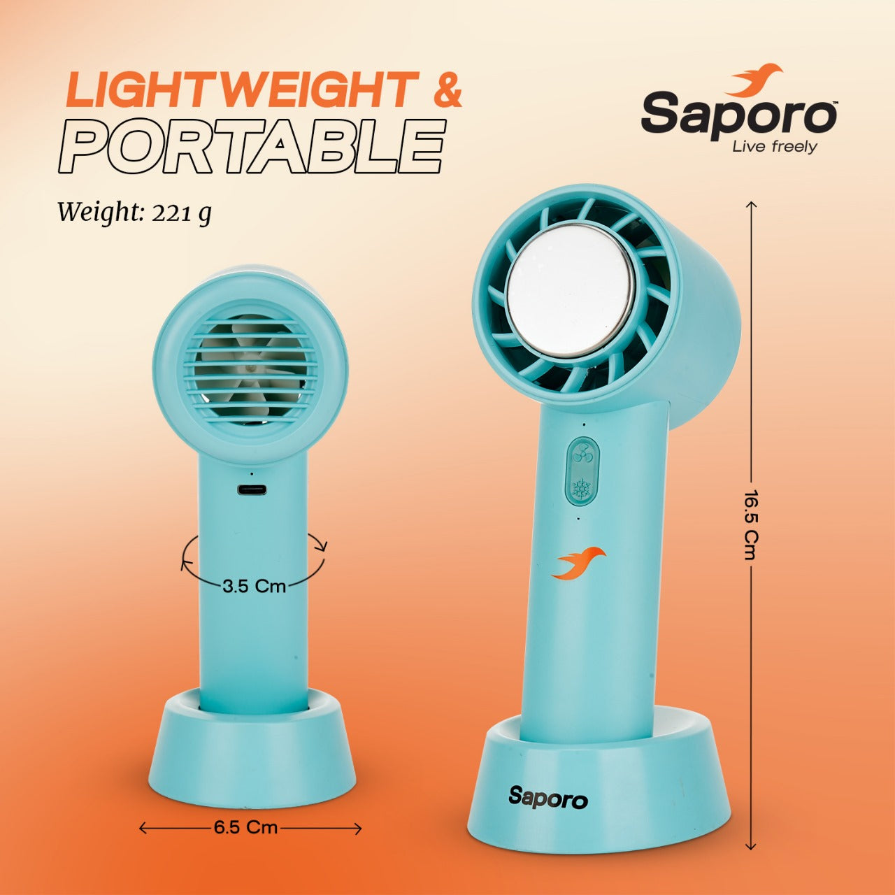 ChilMate Mini Cooling Fan - Handheld, Portable & Rechargeable