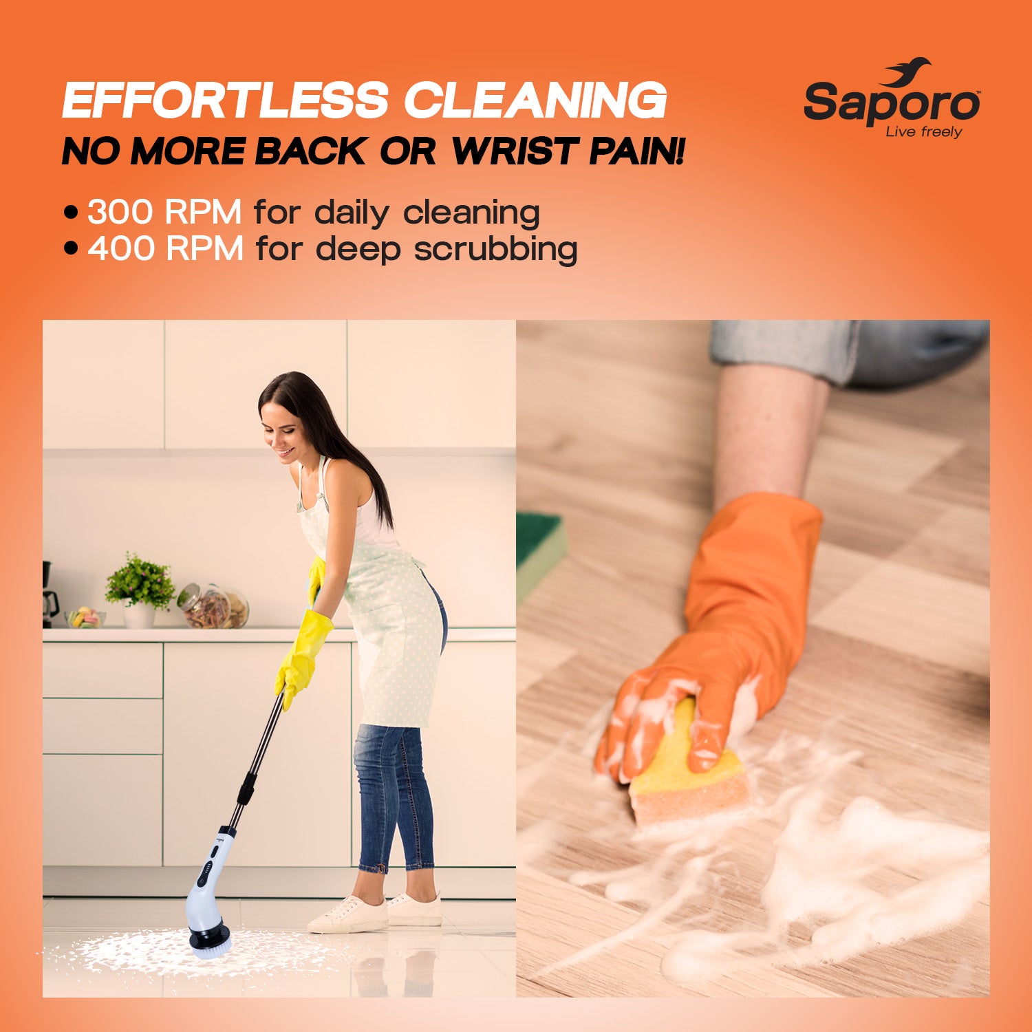 Electric Spin Scrubber Cleaning Brush - 9 Replaceable Brush Heads