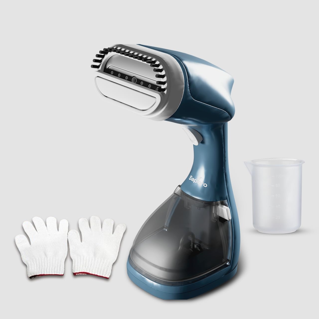 Saporo GlidePro Clothes Steamer Handheld, 1200W Garment Steamer for Clothes with 320ml Tank, 30s Fast Heat Up Wrinkle Remover, Stainless Steel Plate, Vertical Ironing, Steam Lock, Overheat Protection, Detachable Fabric Brush