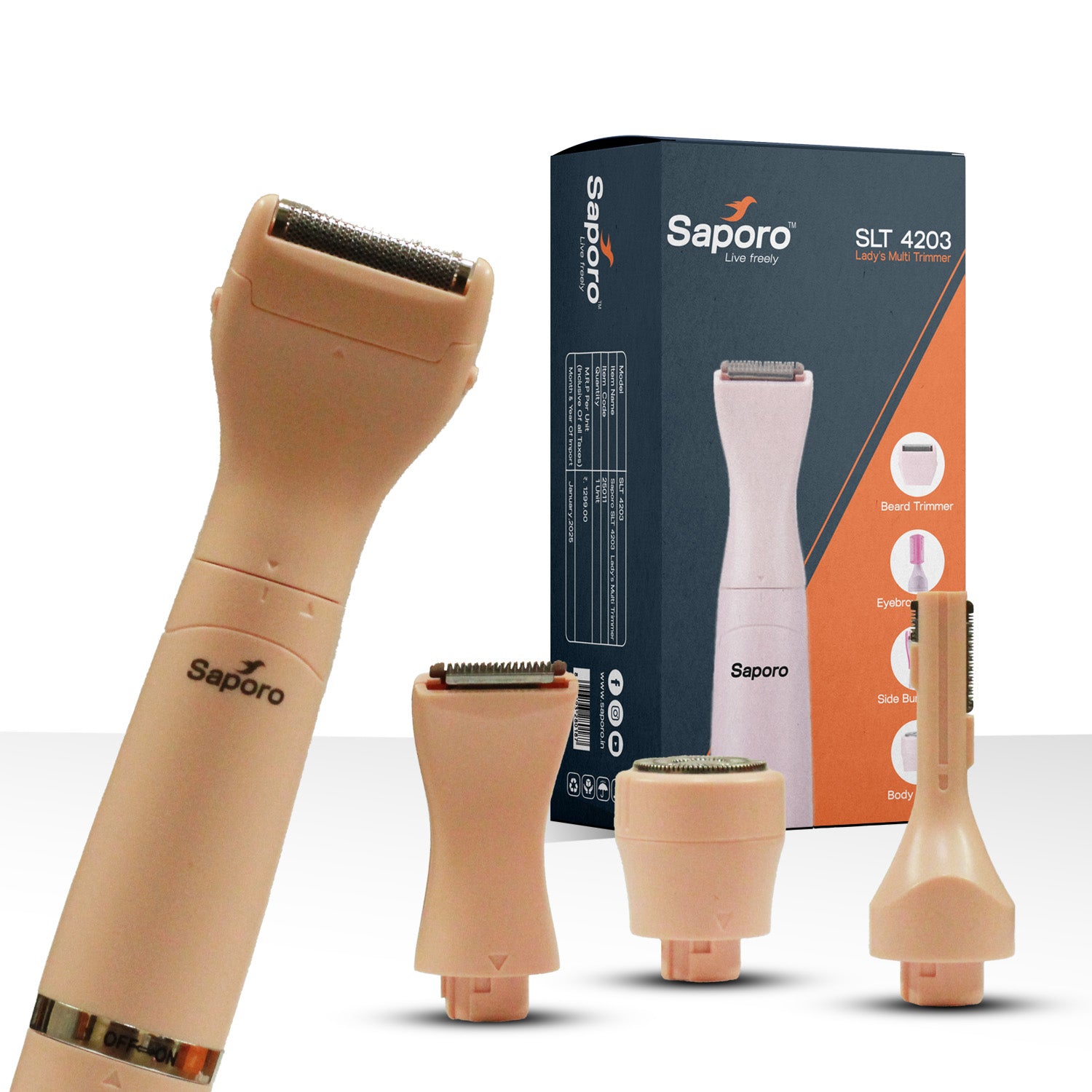3+1 Rechargeable Multi Trimmer for Women - SLT 4203