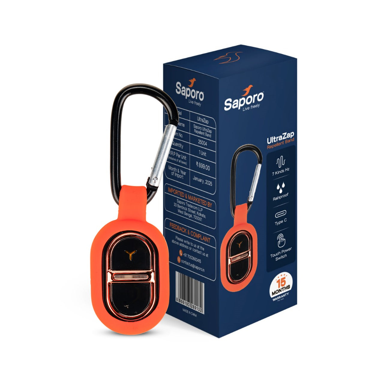 UltraZap Mosquito Repellent with 7 modes & Easy to Attach Keychain Hook