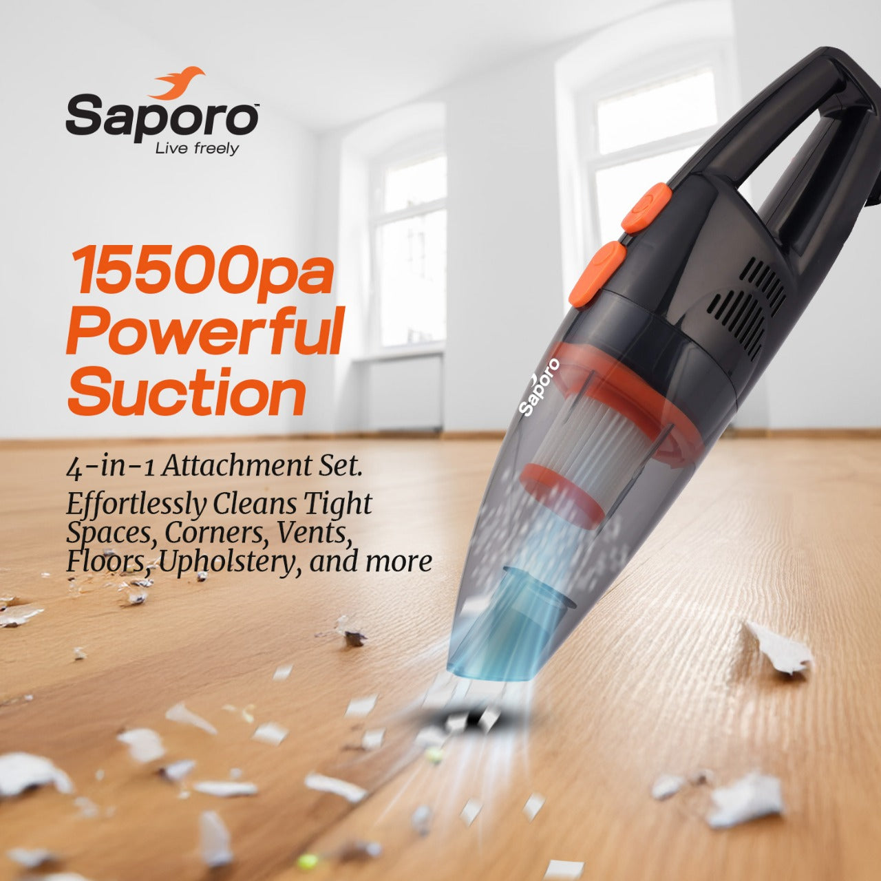 PureVac Handheld Dry Vacuum Cleaner for Home