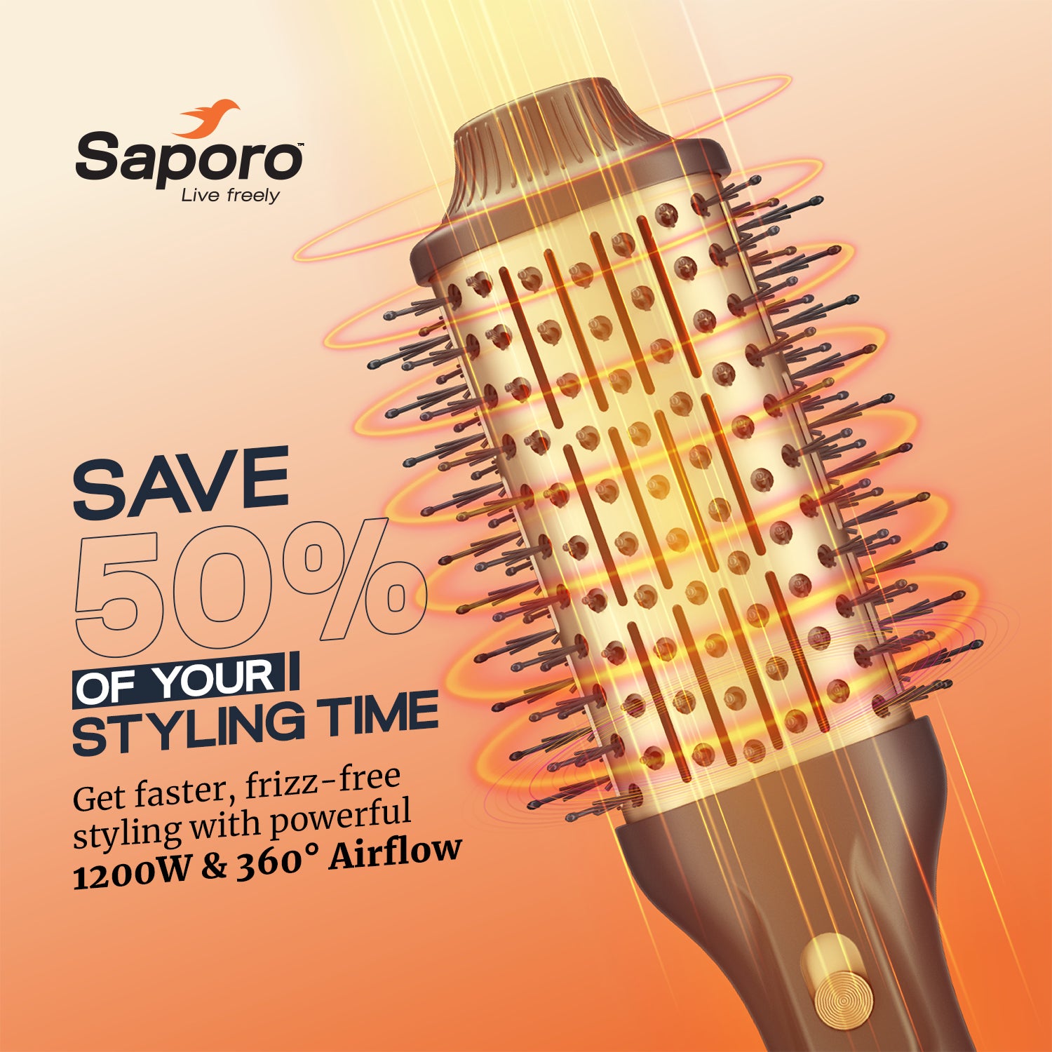 SVM 7003 Hair Dryer Volumizer Brush For Women- 1200Watt – Saporo India